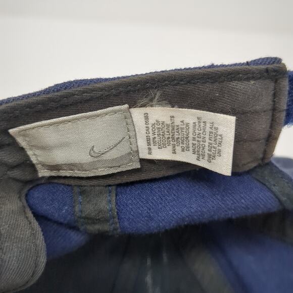 Nike Swoosh Strapback Hat Blue One Size Embroidered Logo Vintage Gray Tags - Picture 9 of 9